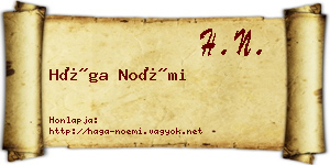 Hága Noémi névjegykártya